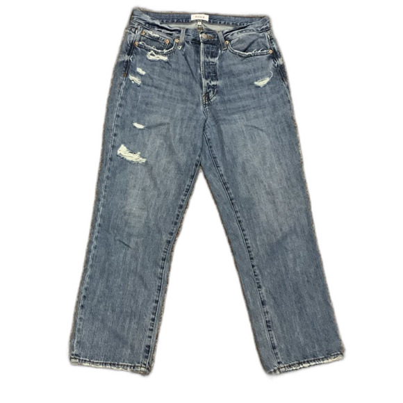 Pistola Presley Blue Med Wash High Rise Button Fly Distressed Loose Fit Jeans 29 - Picture 1 of 16